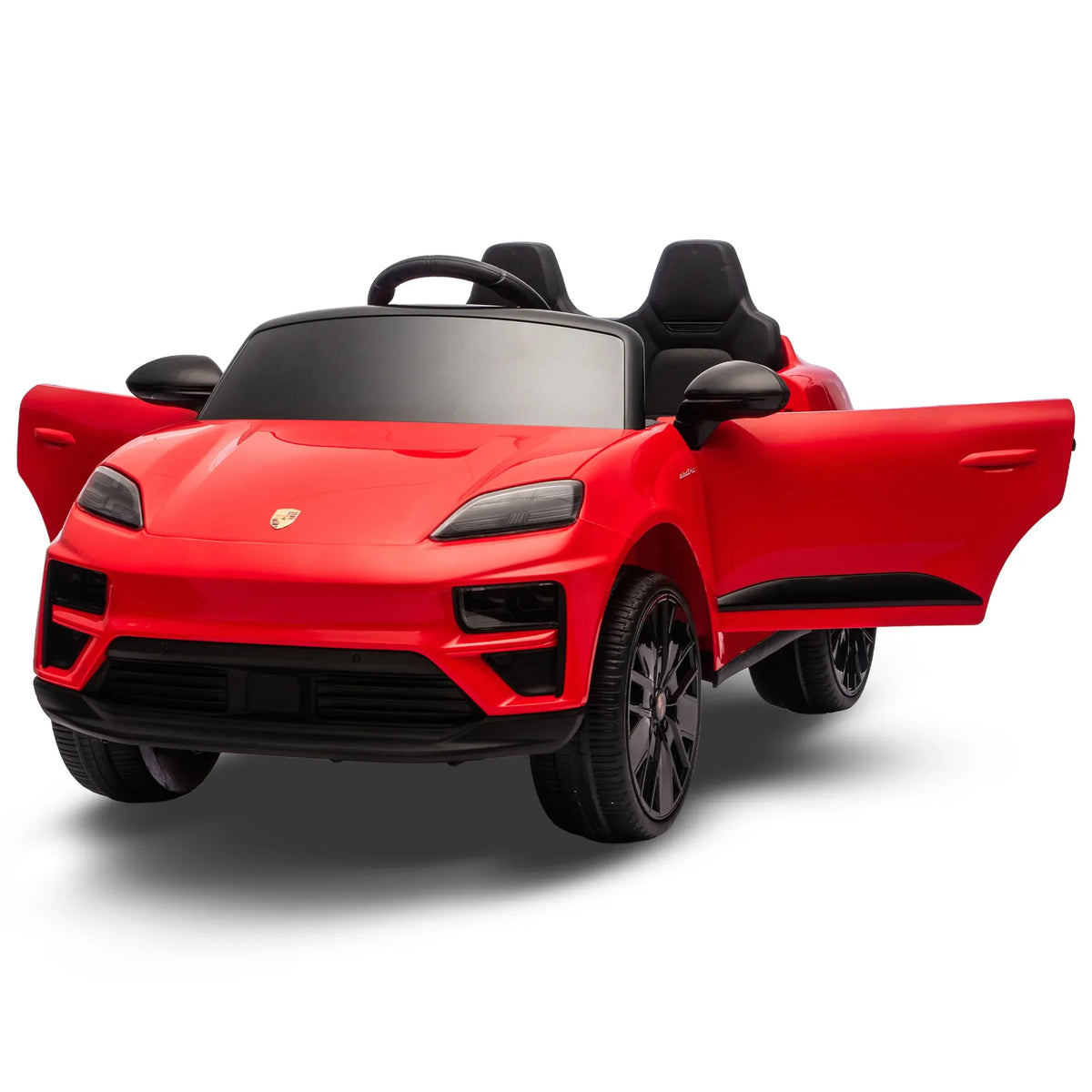 Red Porsche Macan Turbo EV Kids Ride On Car 12V Electric Car