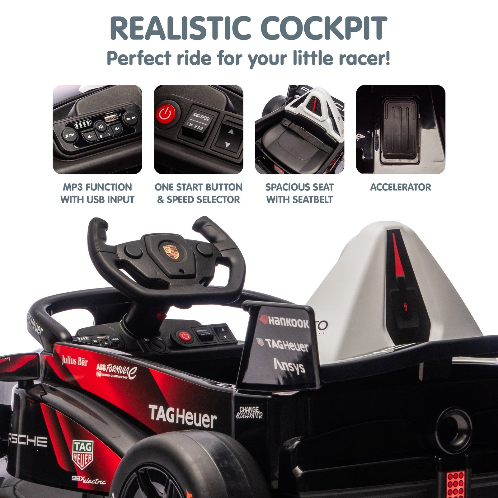 Porsche Formula E Kids Electric Ride-on Car With Remote Control