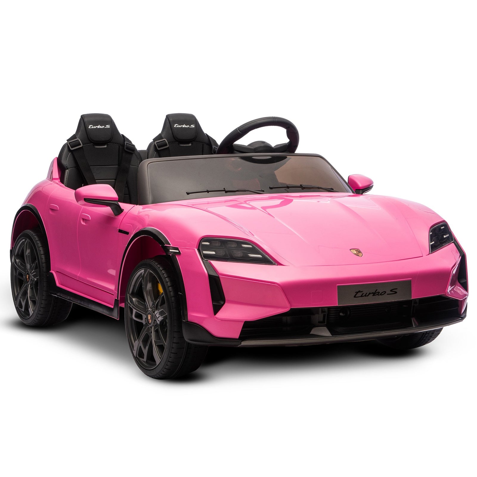 Porsche Taycan Turbo S Kids Electric Ride On Car w/Remote Control 90W Four Wheel Suspension 2 Seater w/Seat Belt
