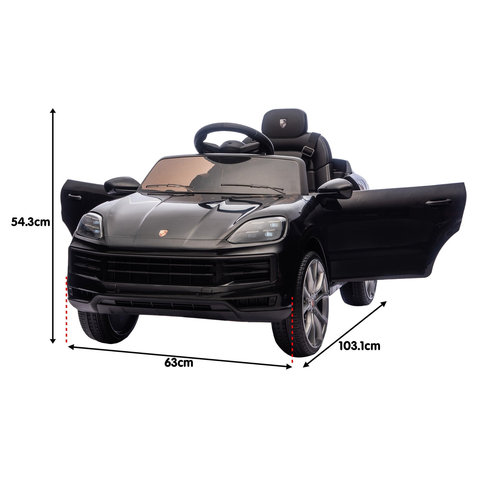 Porsche Cayenne E Hybrid Coupe Licensed Kids Electric Ride On Car w/Remote Control 50W Dual Motors Speed Settings