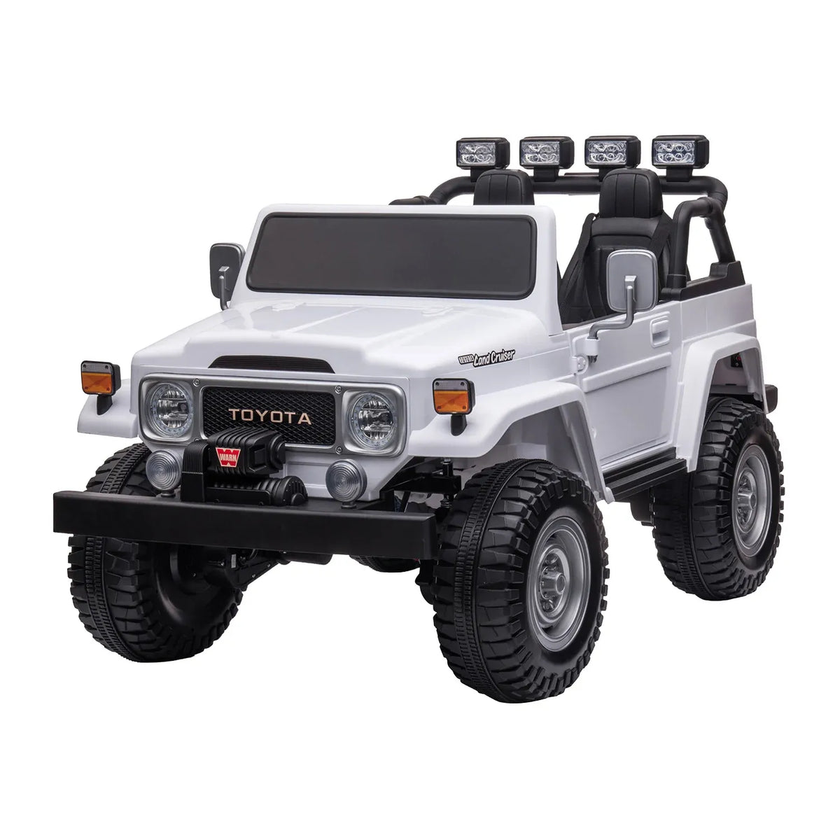 Toyota FJ-40 Licensed Kids Electric Ride On Car 2 Seater 80W Bluetooth, White