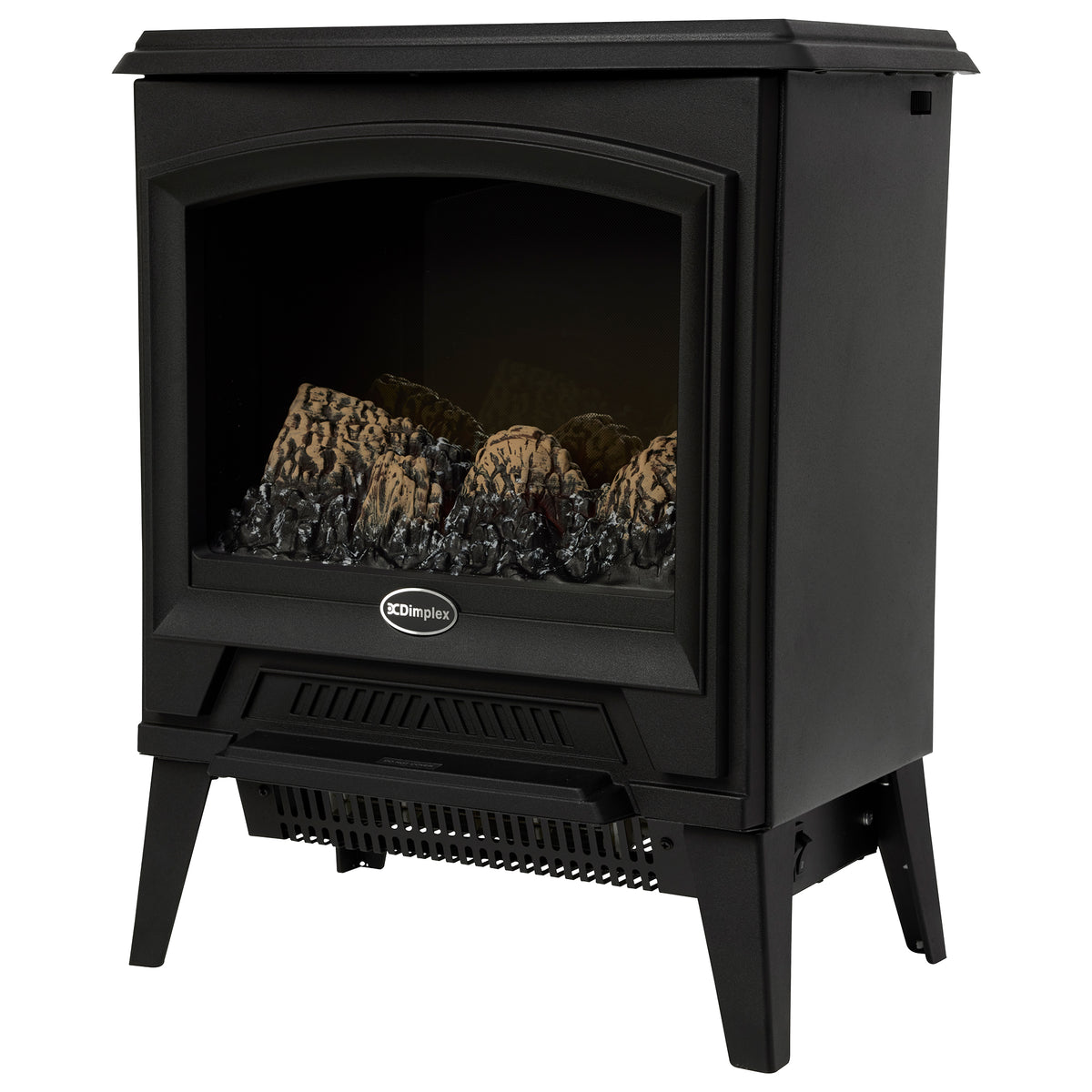Casper Optiflame 2kW Portable Electric Stove, Black Cast Iron Look Set