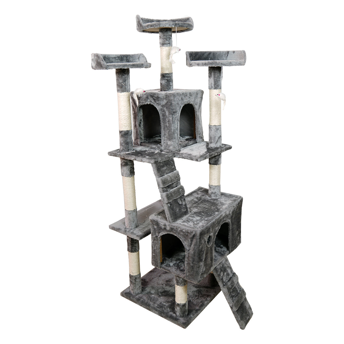 Furtastic 170cm Cat Tree Scratching Post - Silver Grey