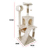 Furtastic 135cm Cat Tree Scratching Post - Beige