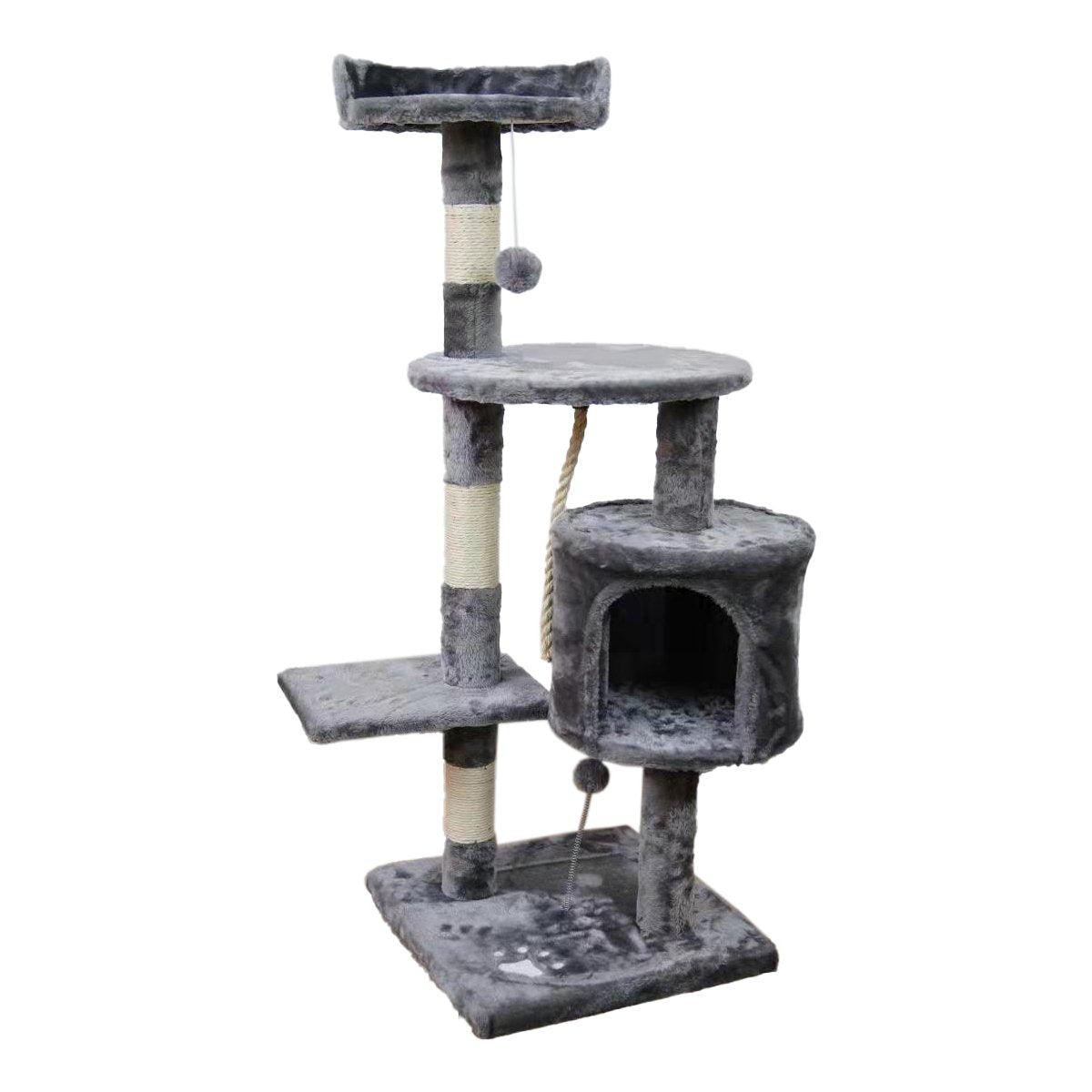 Furtastic 110cm Cat Tree Scratching Post - Silver Grey