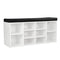 Sarantino New 10 Pairs Shoe Cabinet Rack Storage Organiser Shelf Stool Bench Wood - White