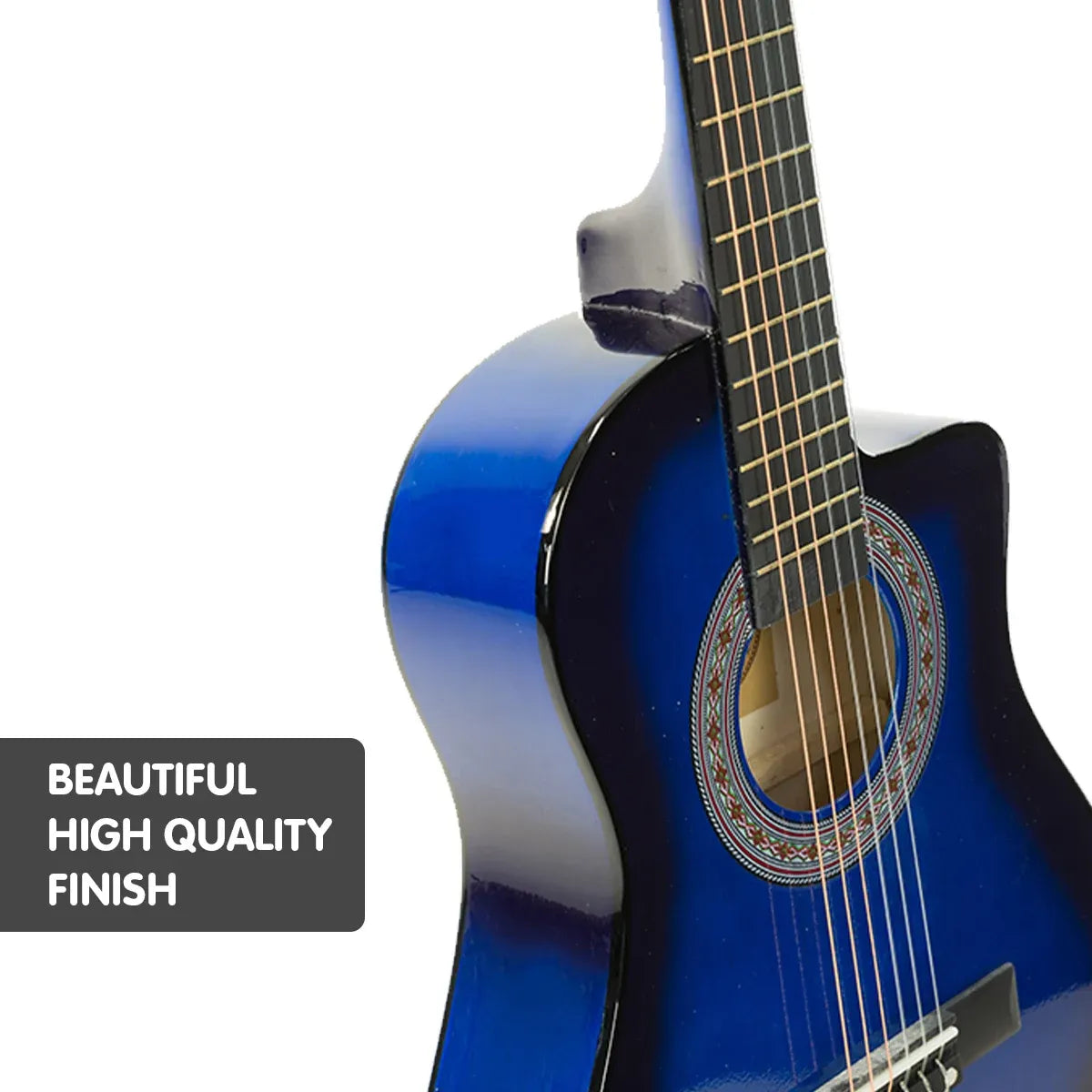 Karrera Childrens 34in Wooden Acoustic Guitar Kids - Blue