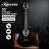 38in Cutaway Acoustic Guitar with Guitar Bag, Black, High-Gloss Finish