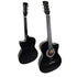 38in Cutaway Acoustic Guitar with Guitar Bag, Black, High-Gloss Finish