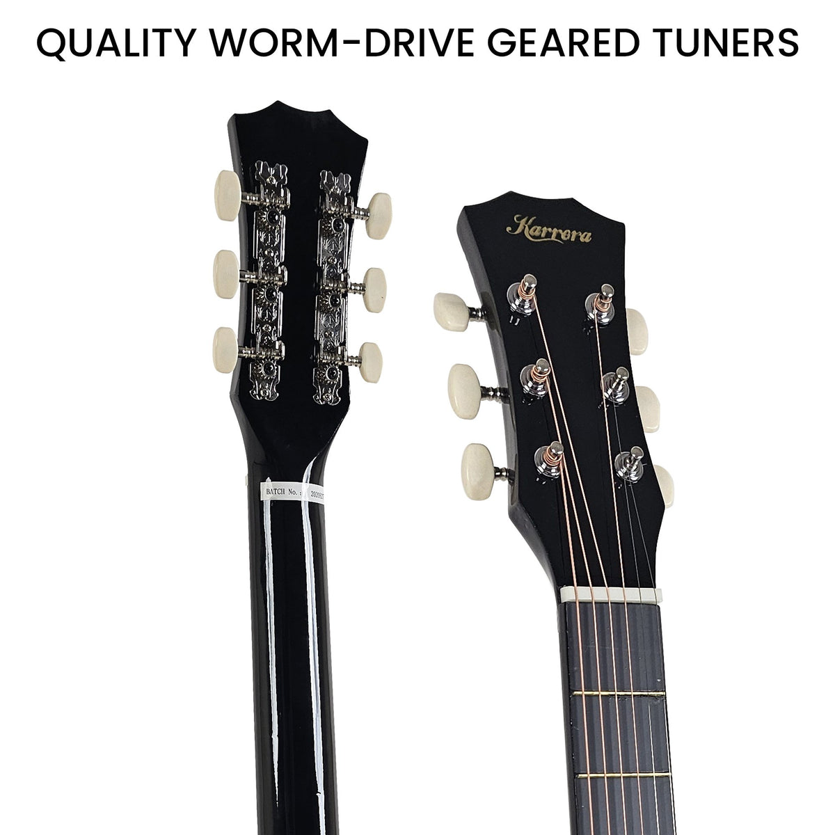 38in Cutaway Acoustic Guitar with Guitar Bag, Black, High-Gloss Finish