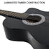 38in Cutaway Acoustic Guitar with Guitar Bag, Black, High-Gloss Finish