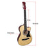 38-Inch Cutaway Acoustic Guitar with Carry Bag, Natural Finish