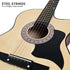 38-Inch Cutaway Acoustic Guitar with Carry Bag, Natural Finish