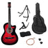 Karrera 38in Pro Cutaway Acoustic Guitar with guitar bag - Red Burst