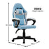 Sarantino Antre Kids Study Gaming Chair in Black and White Office Adjustable Height Chair