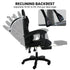 Cueva Reclining High Back Office Gaming Chair Black Retractable Footrest Computer Seat