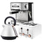 Pronti Toaster, Kettle & Coffee Machine Breakfast Set - White