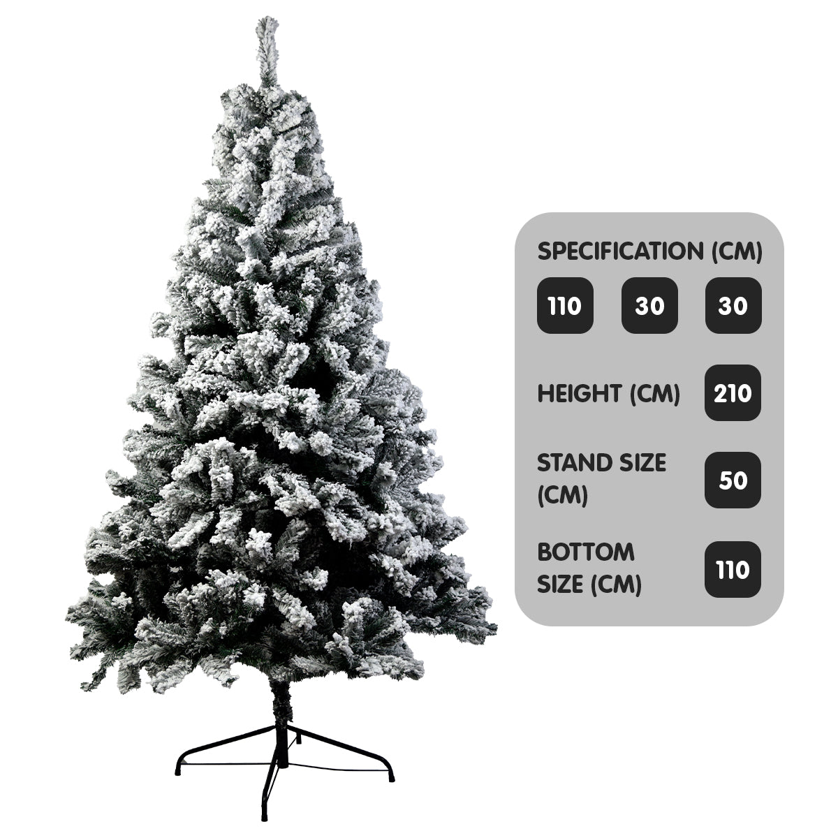 Snow-Tipped Artificial Christmas Tree 2.1m 1200 Tips