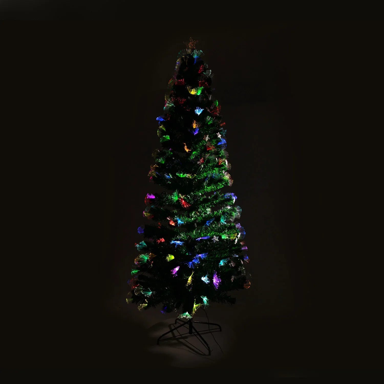 Christabelle 1.2m Pre-Lit Fibre Optic Artificial Christmas Tree with Multicolour Twinkling Star Lights