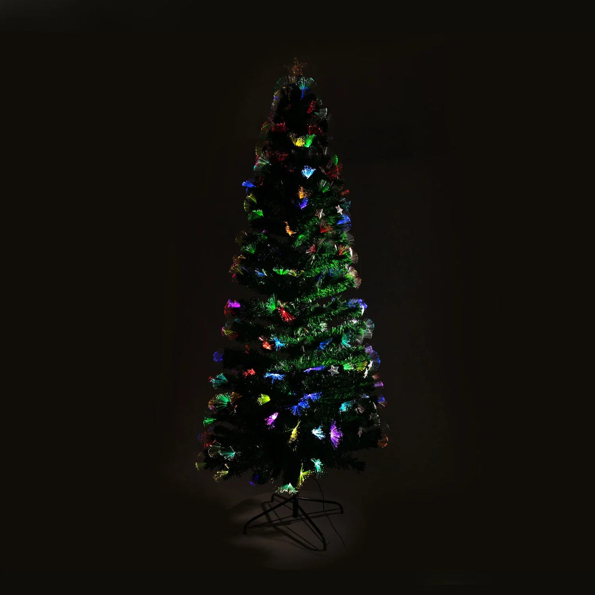 Christabelle 1.2m 4ft Fibre Optic Christmas Tree Pre-Lit Multicolour Star Lights