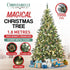 Christabelle 1.8m Pre-Lit LED Artificial Christmas Tree with Snow Tipped Needles Pine Cones Stand
