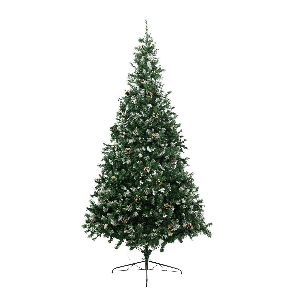 Christabelle 1.8m Pre-Lit LED Artificial Christmas Tree with Snow Tipped Needles Pine Cones Stand
