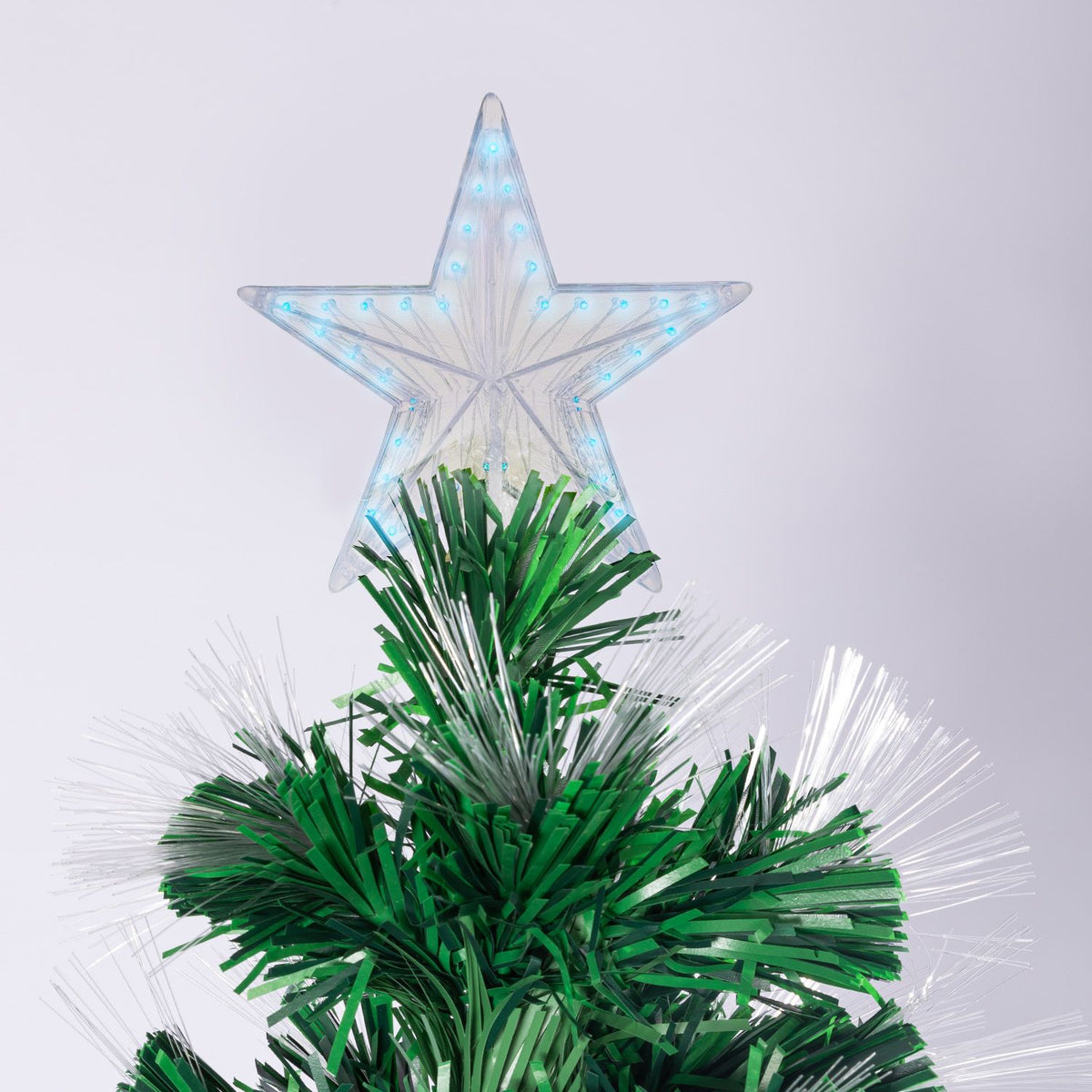 Christabelle 2.1m Pre-Lit Fibre Optic Artificial Christmas Tree with Multicolour Twinkling Star Lights
