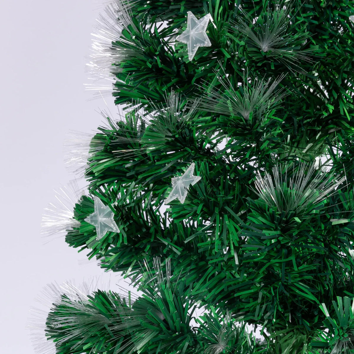 Christabelle 2.1m Pre-Lit Fibre Optic Artificial Christmas Tree with Multicolour Twinkling Star Lights