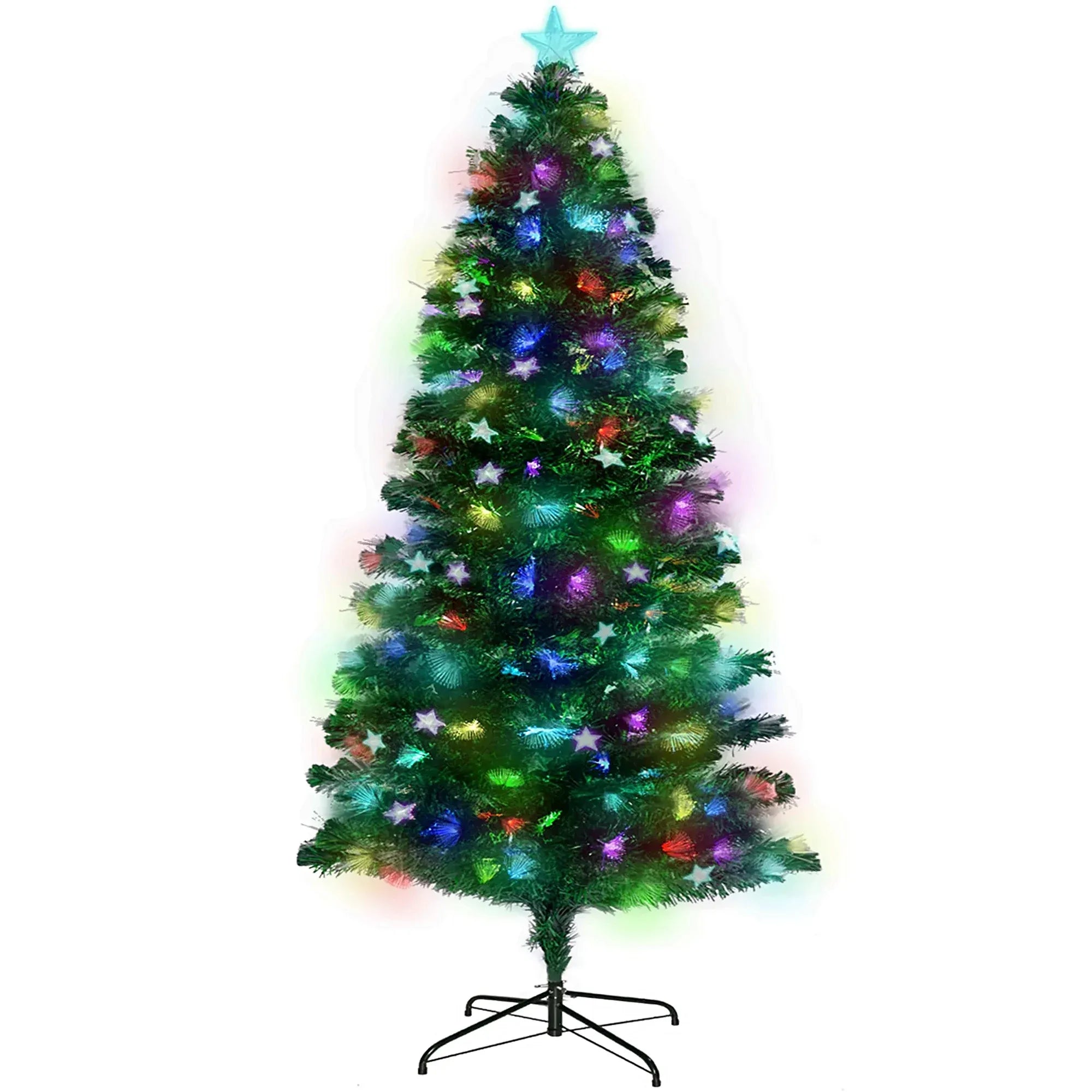 Christabelle 2.4m Enchanted Pre Lit Fibre Optic Christmas Tree Stars Xmas Decor