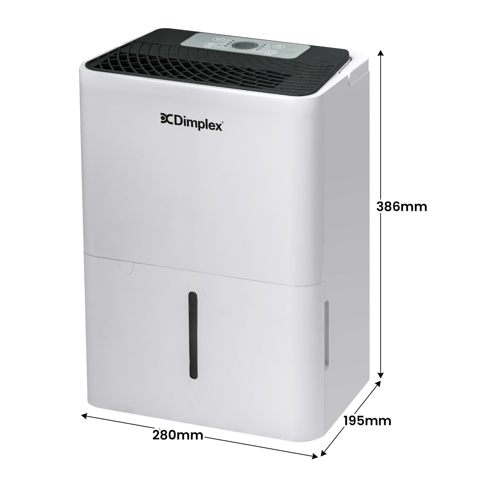 Dimplex Portable 12L Dehumidifier with Air Purifier in Black and White
