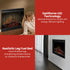 Electric Firebox Heater – 26" Optiflame, Thermostat, Log Display, Cool‑Touch