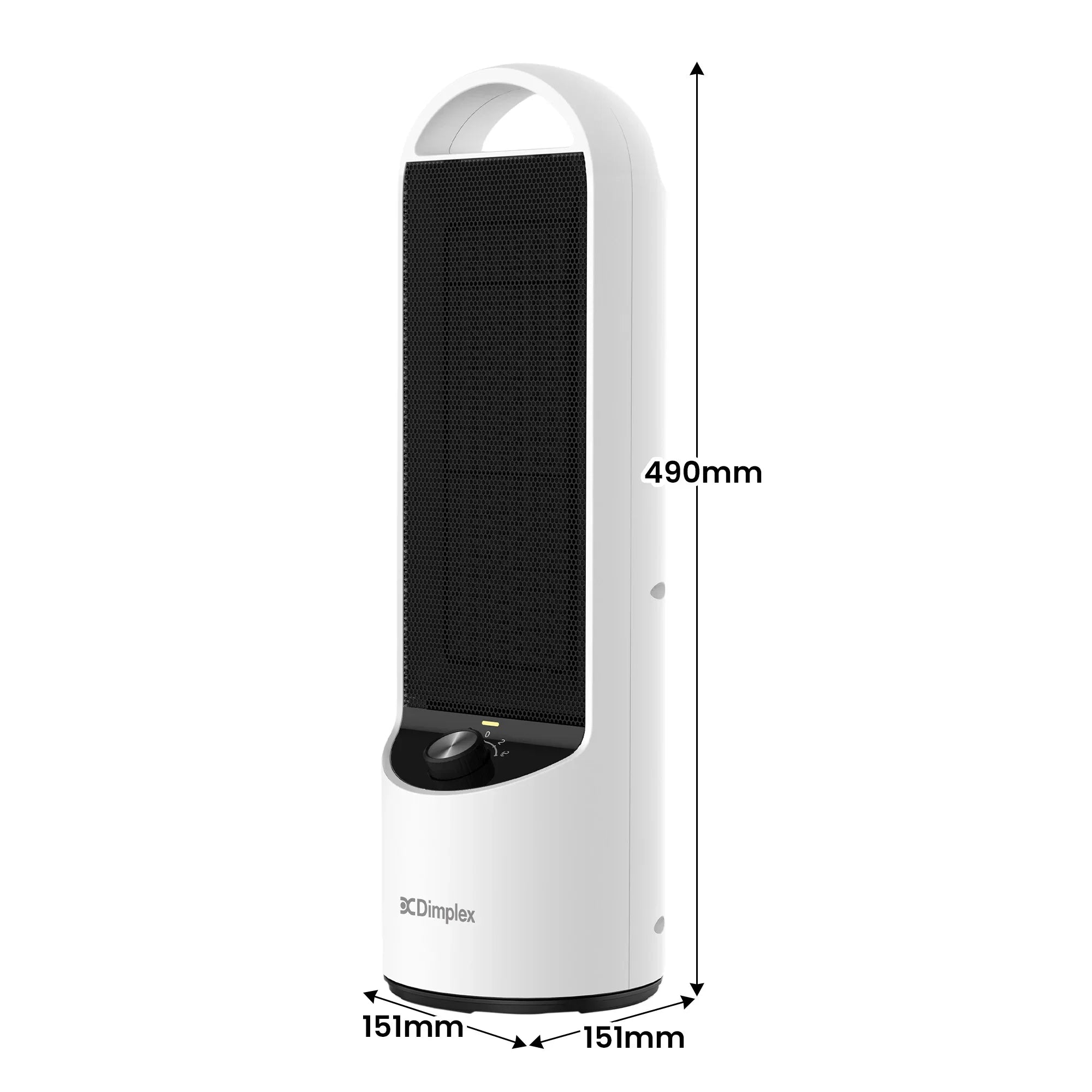 Ceramic Heater – 2kW Personal, DC Motor, 2 Heat Settings, Oscillating, Black/White