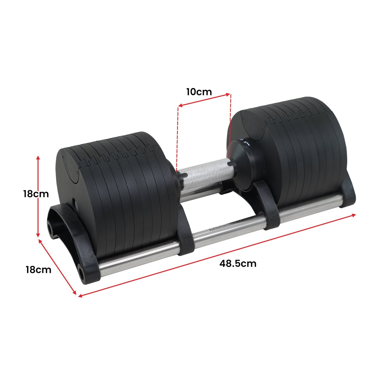 Eon 2 x 36kg Dial-Up Adjustable Dumbbell Home Gym Weights