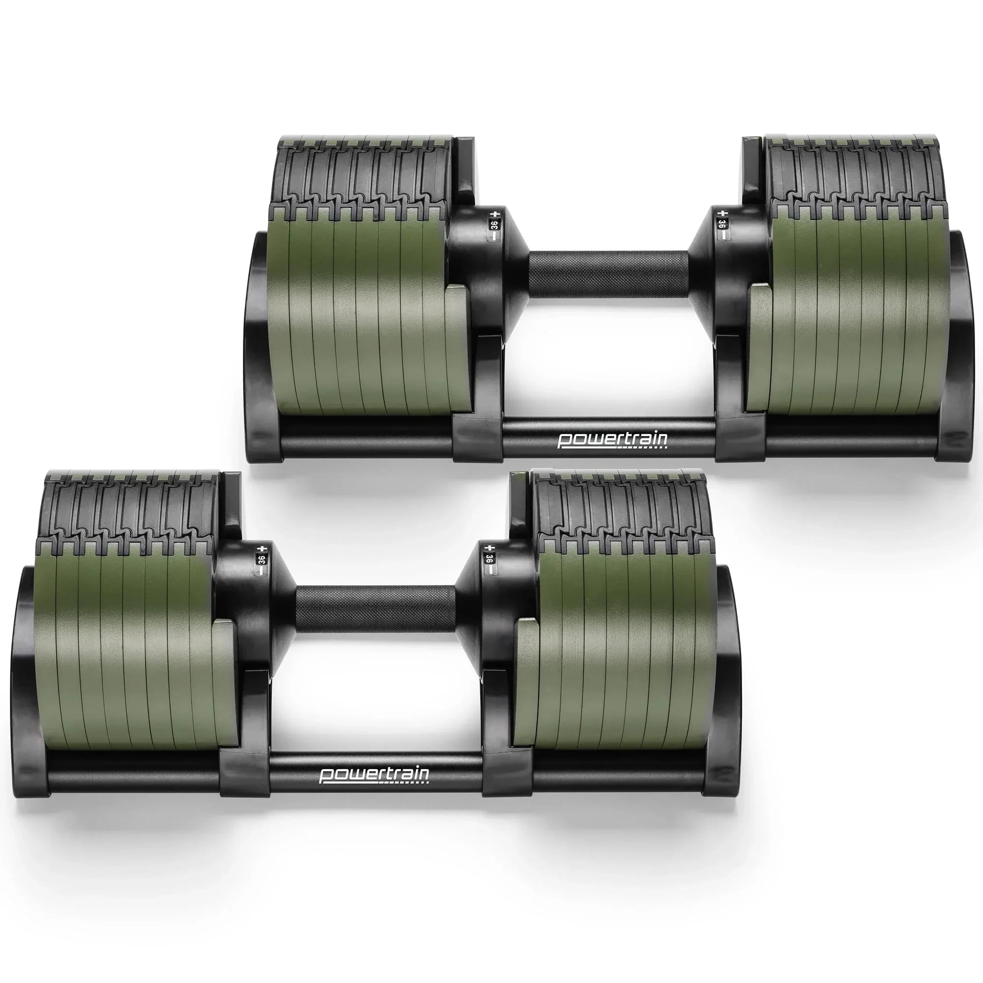 Eon Dial-Up 72KG Adjustable Dumbbells Pair - Green