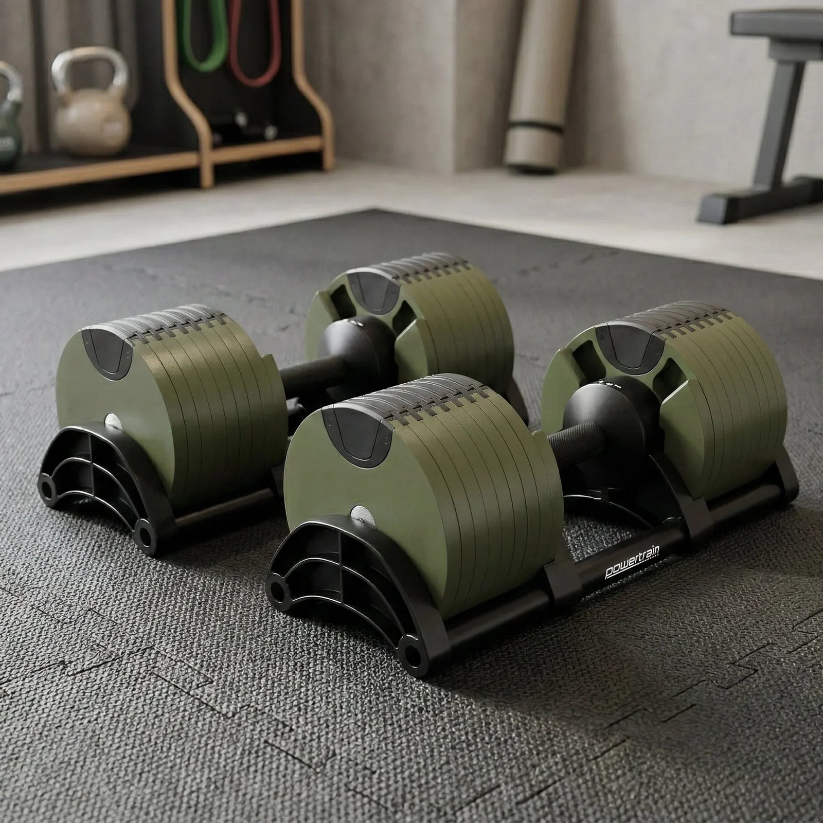 Eon Dial-Up 72KG Adjustable Dumbbells Pair - Green
