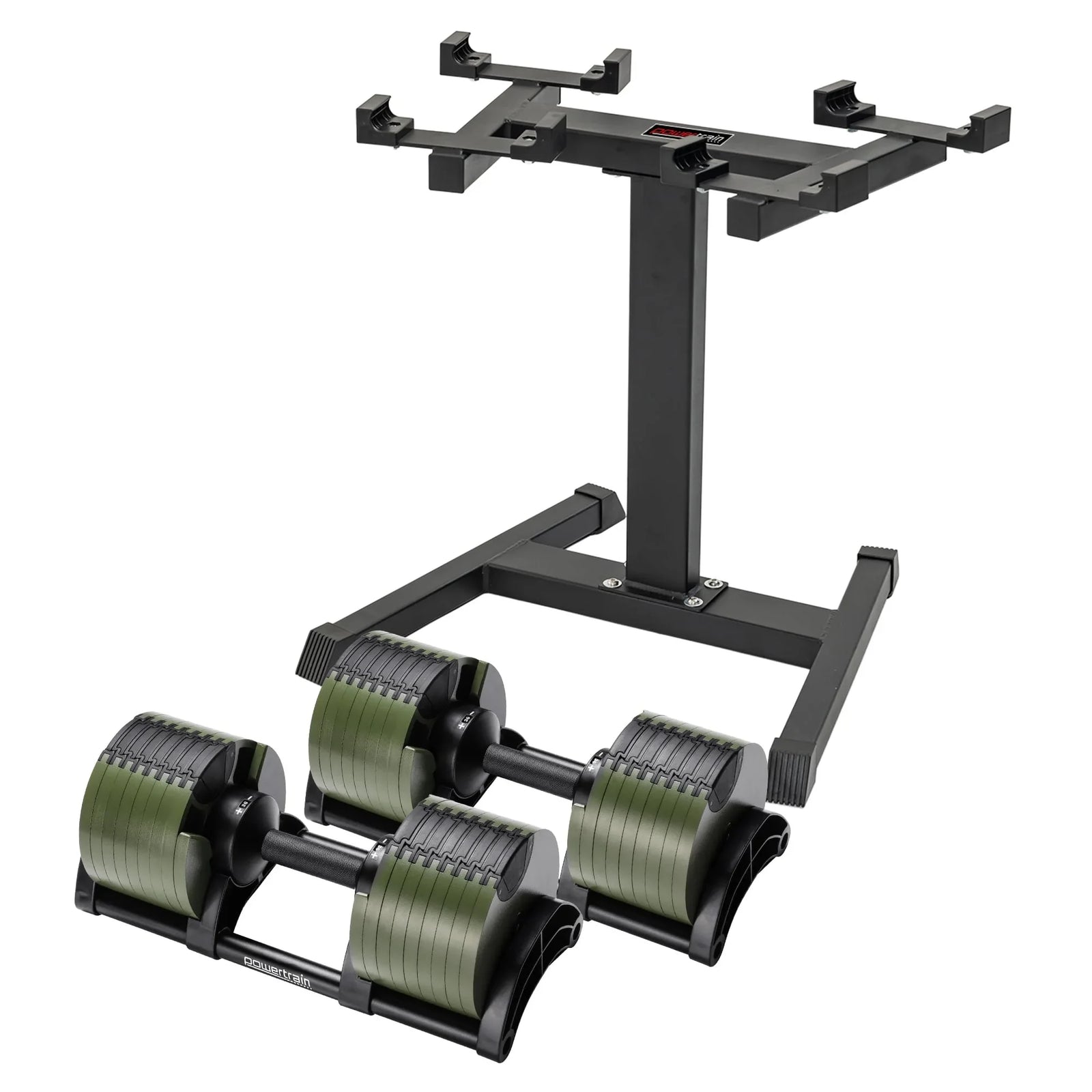 Eon Dial-Up 72KG Adjustable Dumbbells Pair with Stand  - Green