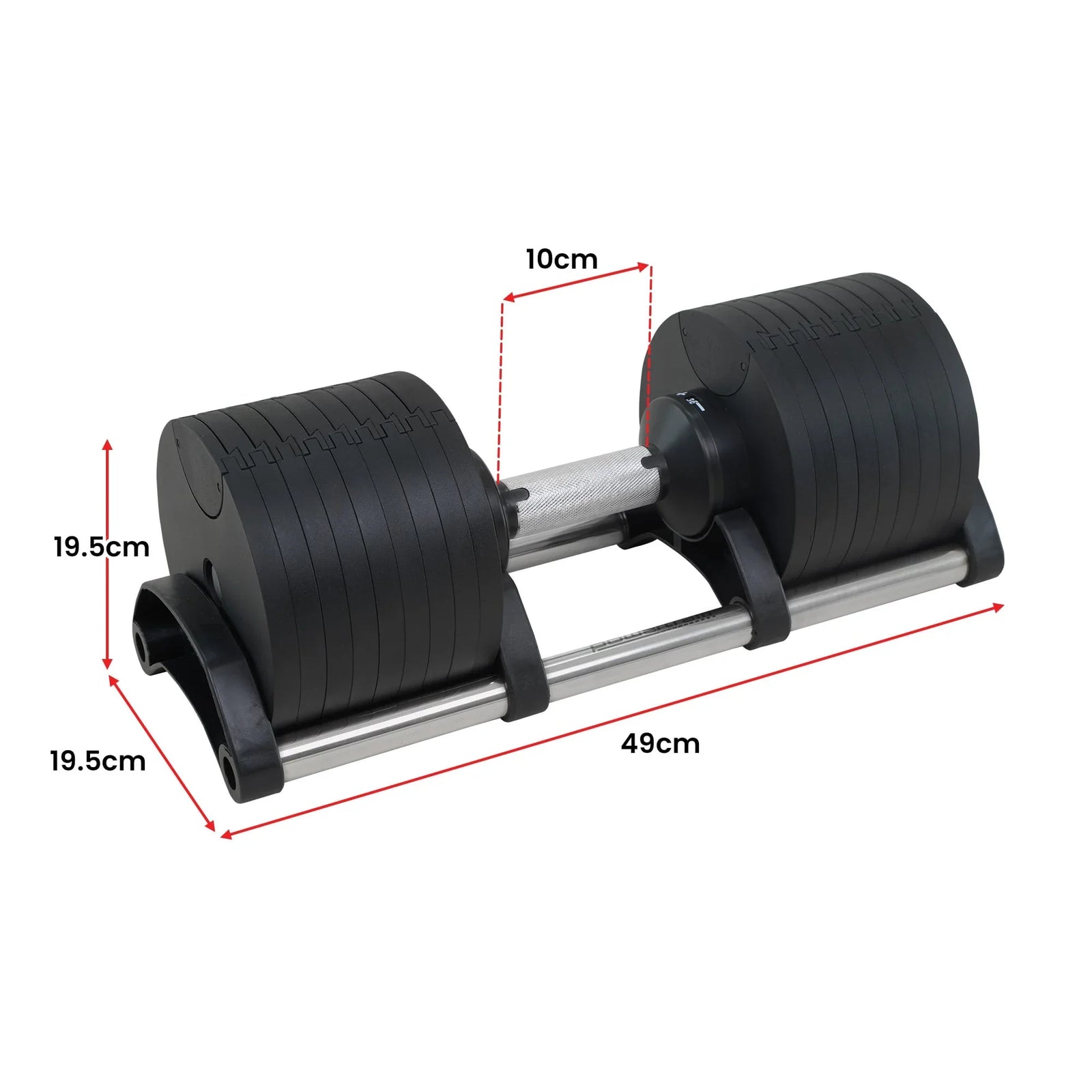 Eon 2 X 45kg Adjustable Dumbbells W/ Stand Heavy-duty Storage Rack Home Gym 9 Strength Training Equipment
