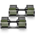 Powertrain Eon 90kg Adjustable Dumbbells Pair (2x 45kg) Quick Dial Strength Training Free Weights for Home Gym, Green