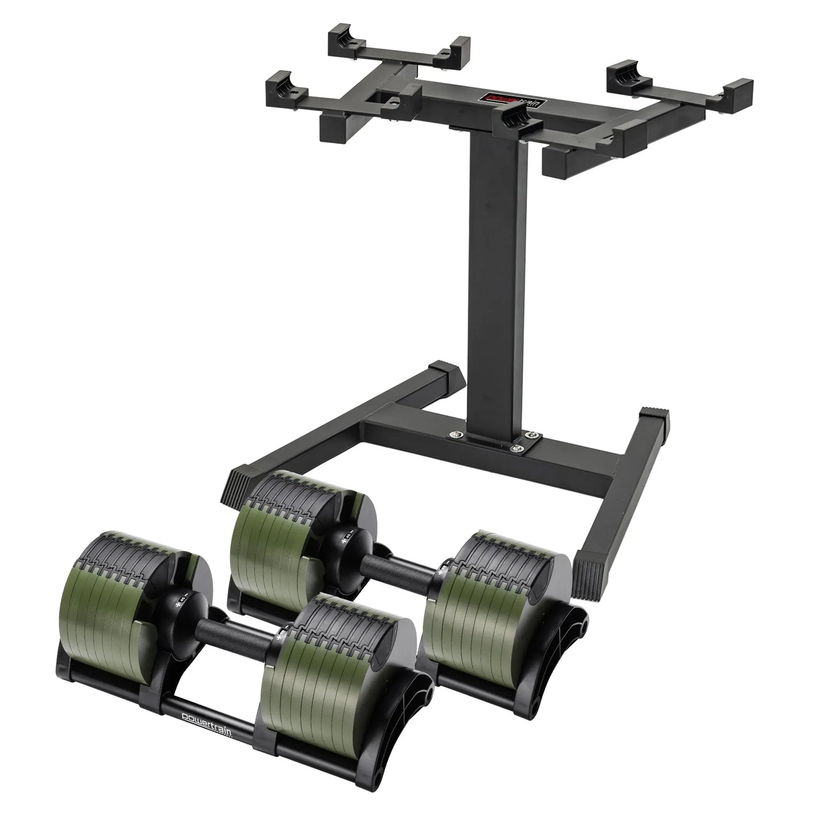 Eon Dial-Up 90KG Adjustable Dumbbells Pair with Stand  - Green