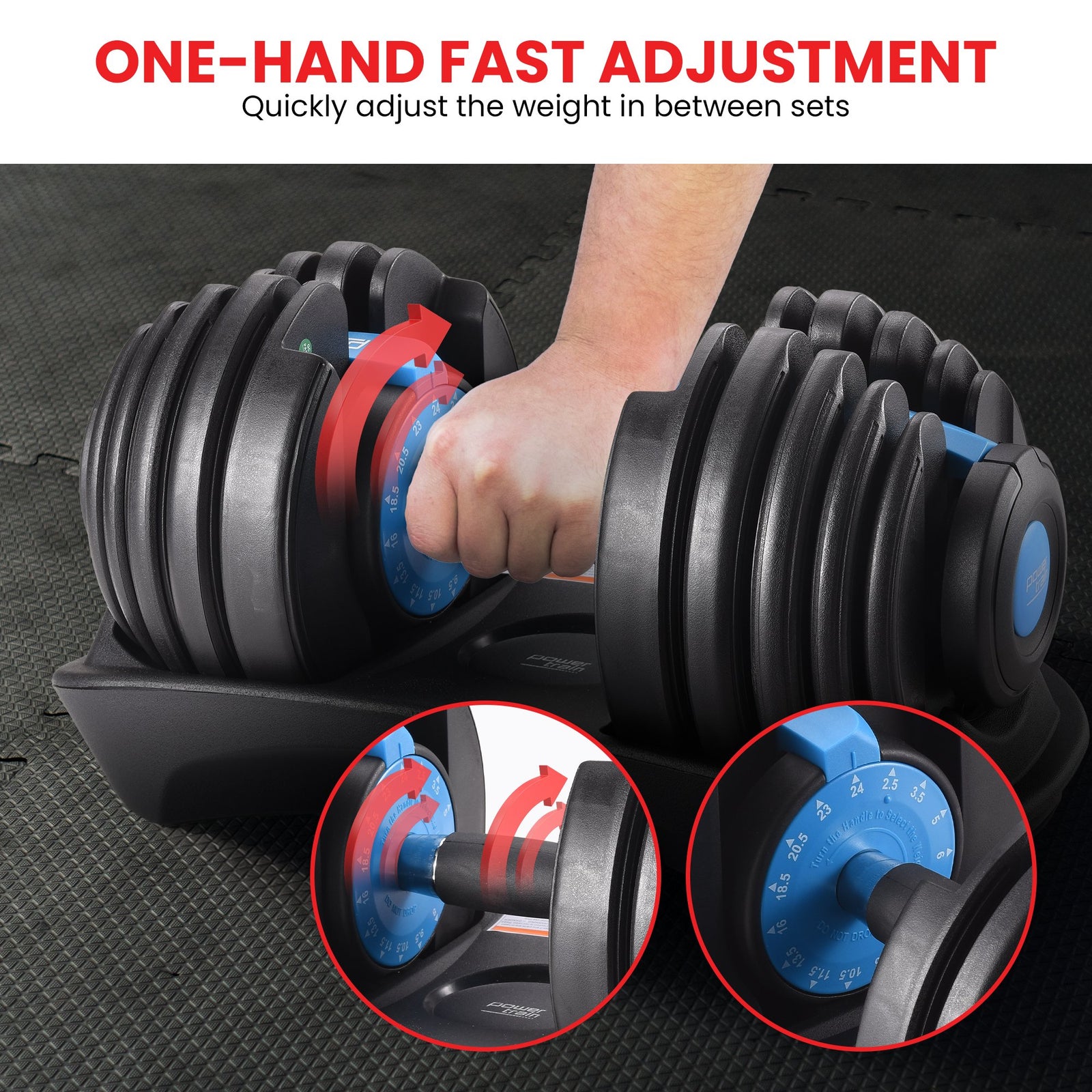 24KG Adjustable Home Gym Dumbbell - Blue