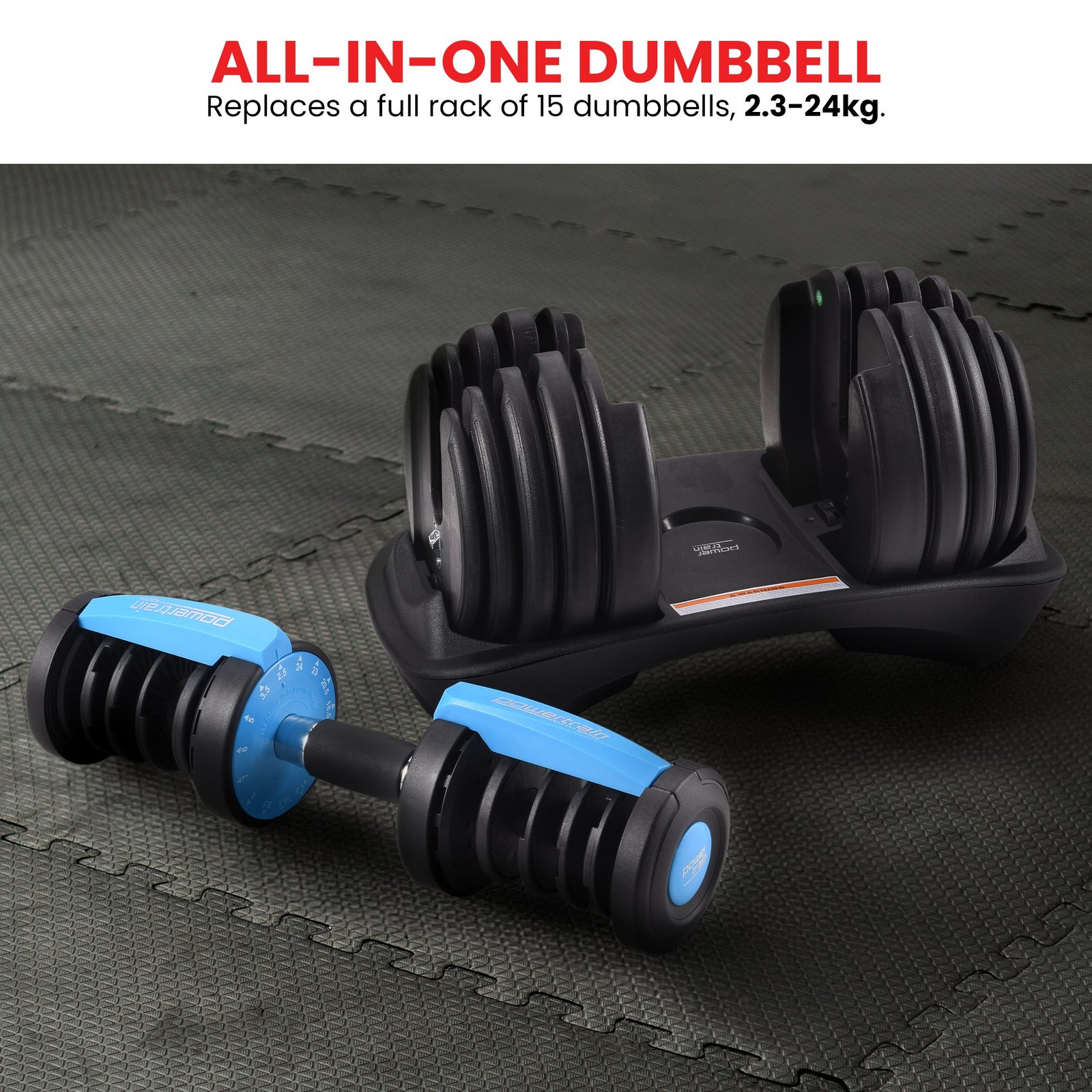 24KG Adjustable Home Gym Dumbbell - Blue