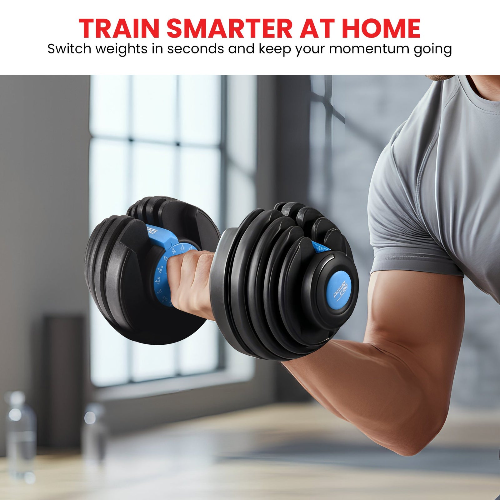 24KG Adjustable Home Gym Dumbbell - Blue