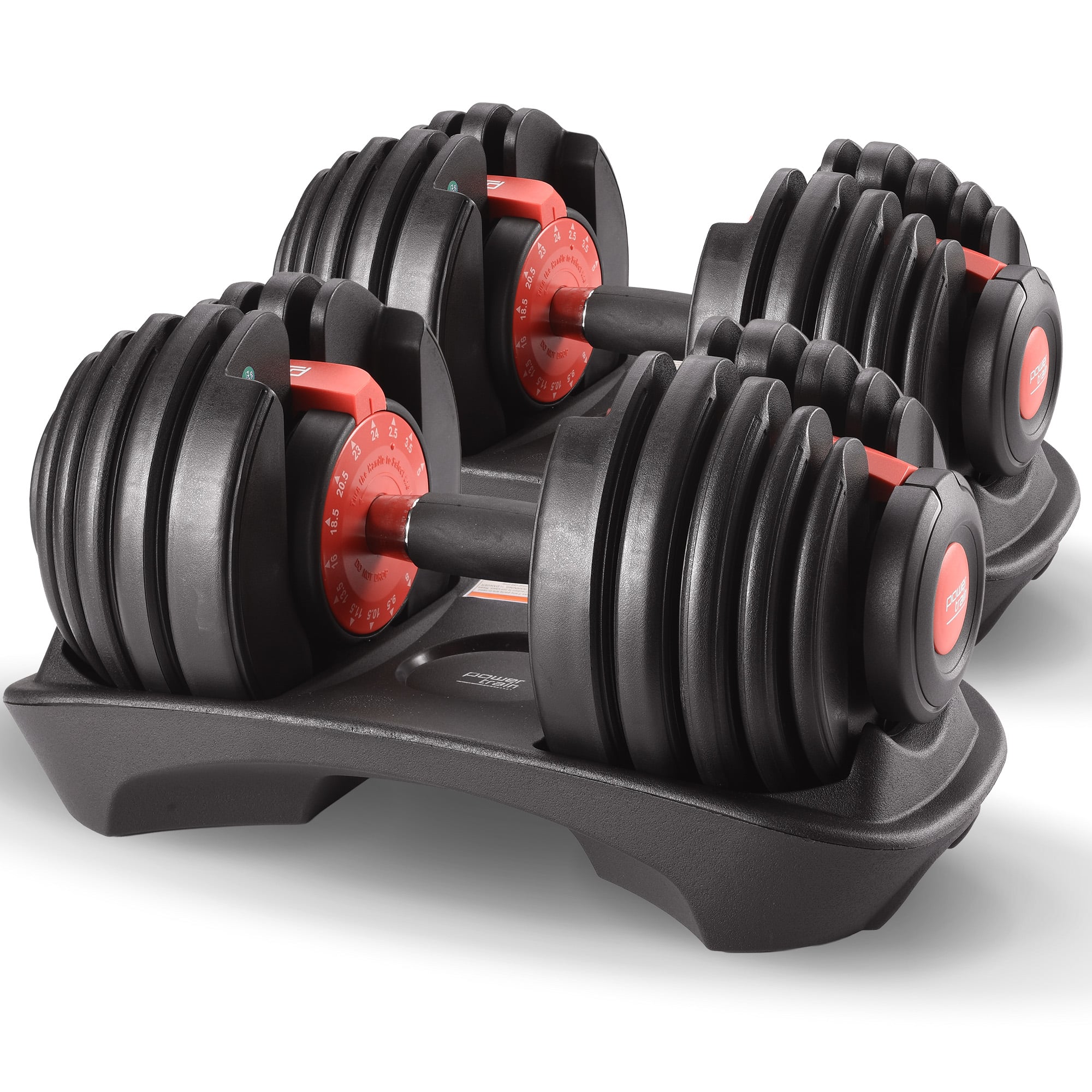 48kg Adjustable Dumbbells 15-in-1 Home Gym Weights – Red
