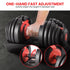 48kg Adjustable Dumbbells 15-in-1 Home Gym Weights – Red