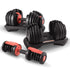 48kg Adjustable Dumbbells 15-in-1 Home Gym Weights – Red