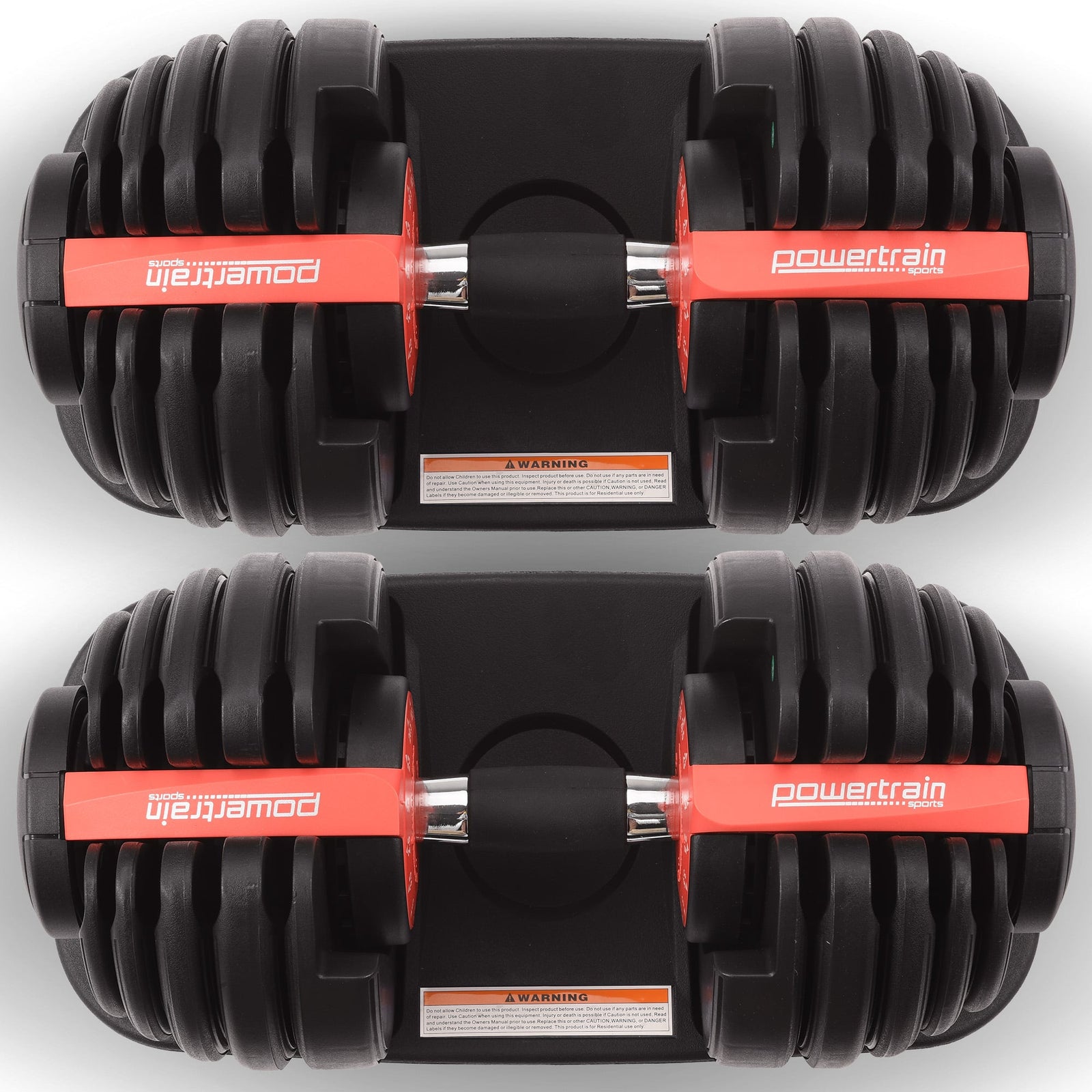 48kg Adjustable Dumbbells 15-in-1 Home Gym Weights – Red