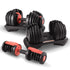 48kg Adjustable Dumbbells with Dumbbell Stand – Red