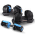 48KG Adjustable Dumbbell Set With Stand Blue