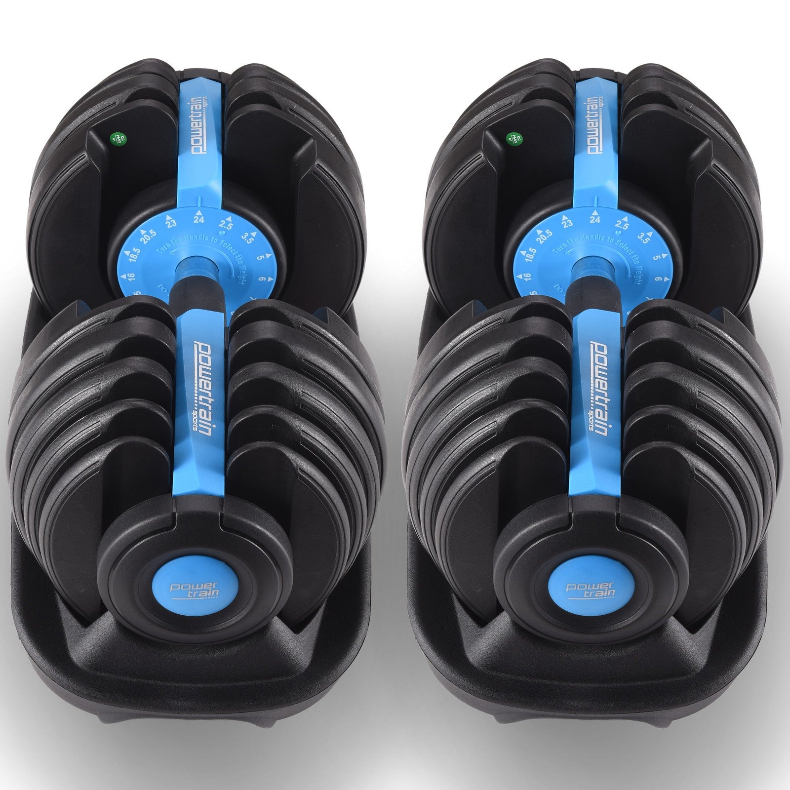 48KG Adjustable Dumbbell Set With Stand Blue