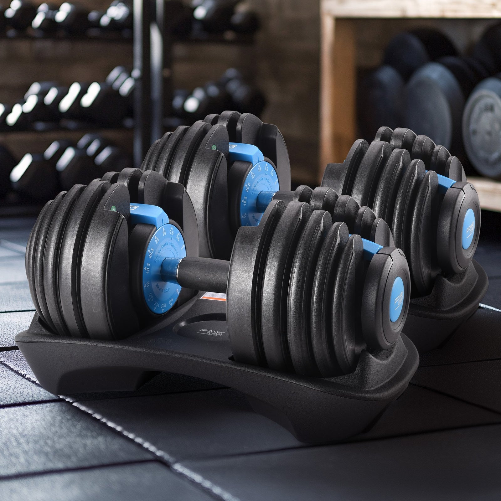 2x 24kg Adjustable Dumbbell Home Gym Set